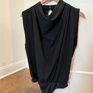 Astr Black Drape Neck Blouse